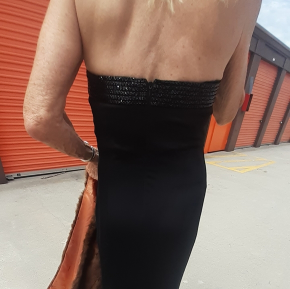 80s black beaded Chocker Collar Halter Maxi long Dress 6 S Gown Cocktail party - Picture 3 of 8